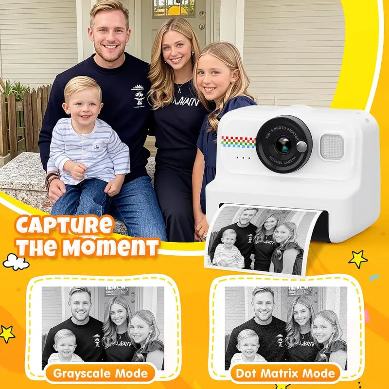 Exciting Instant Print Digital Camera for Kids - Perfect Christmas and Birthday Gift for Boys and Girls Aged 4-12! Capture, Print, and Create Memories with This Fun Polaroid Camera!