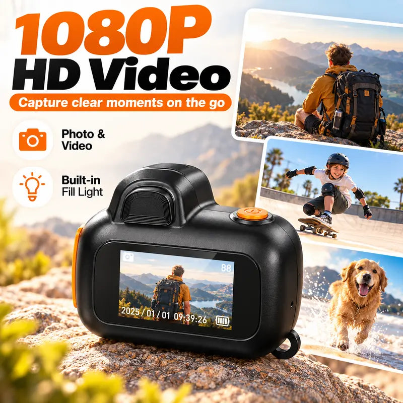 Capture Every Adventure with the Pocket-Size HD 1080P Point & Shoot Camera - Compact, Lightweight, and Ready for Action!