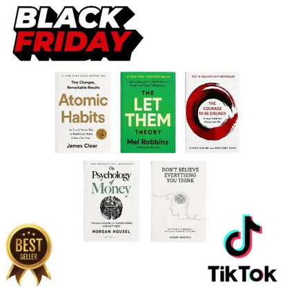 5-Book English Regular Softcover Self-Help Bundle - Bestselling Life Transformation Titles: Atomic Habits, Let Them Theory, Psychology of Money, the Courage to Be Disliked, Don'T Believe Everything You Think, Five Books