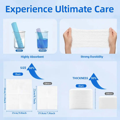 Ultra-Soft Hypoallergenic Disposable Face Towels - 50 Non-Toxic Plant Fiber Washcloths for Sensitive Skin
