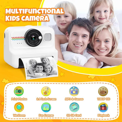 Exciting Instant Print Digital Camera for Kids - Perfect Christmas and Birthday Gift for Boys and Girls Aged 4-12! Capture, Print, and Create Memories with This Fun Polaroid Camera!