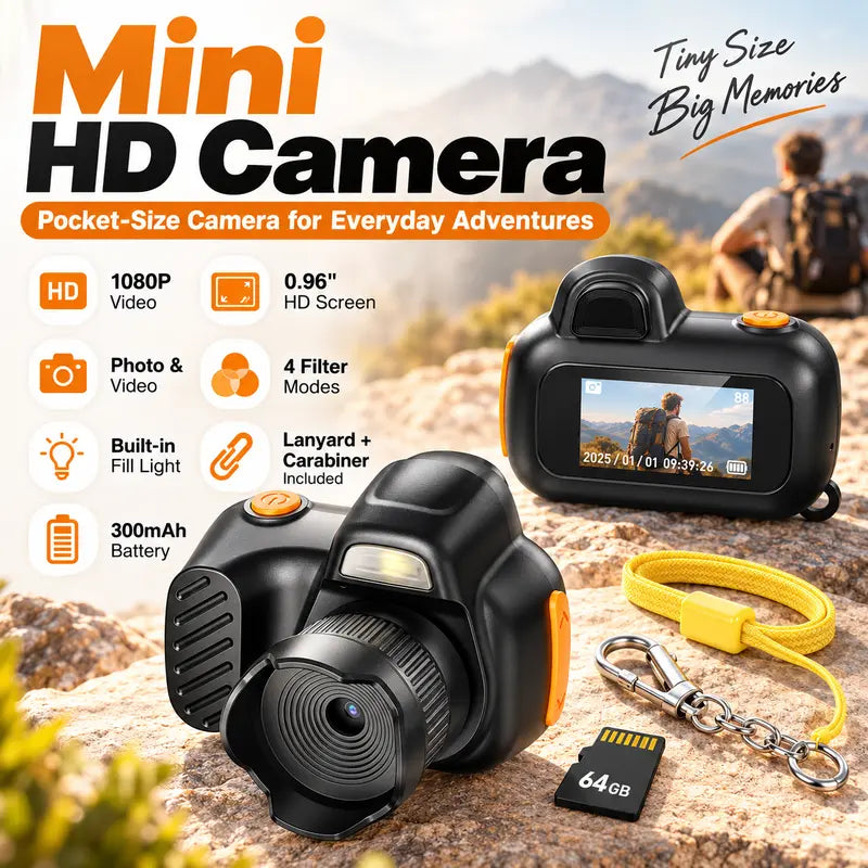 Capture Every Adventure with the Pocket-Size HD 1080P Point & Shoot Camera - Compact, Lightweight, and Ready for Action!