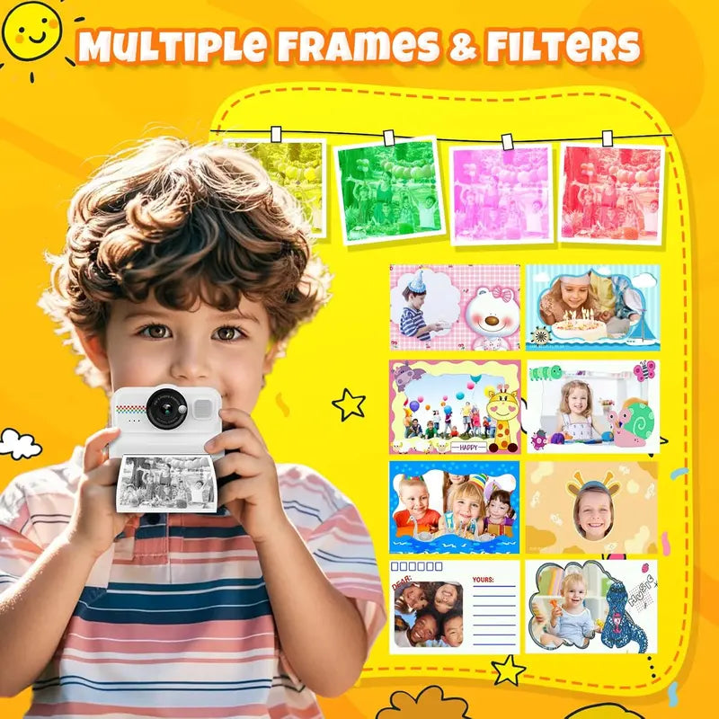 Exciting Instant Print Digital Camera for Kids - Perfect Christmas and Birthday Gift for Boys and Girls Aged 4-12! Capture, Print, and Create Memories with This Fun Polaroid Camera!