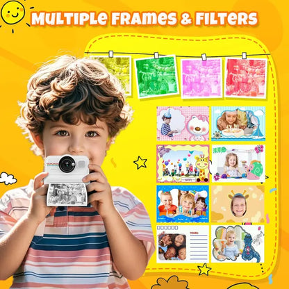 Exciting Instant Print Digital Camera for Kids - Perfect Christmas and Birthday Gift for Boys and Girls Aged 4-12! Capture, Print, and Create Memories with This Fun Polaroid Camera!